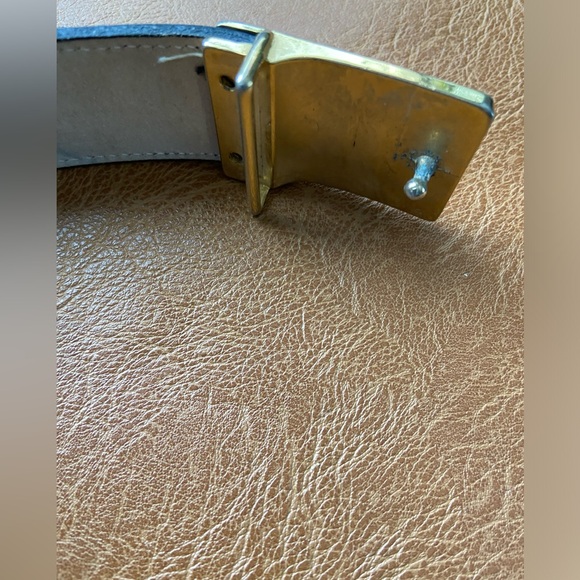 Vintage Pierre Cardin Leather Black Silver Gold Logo Belt - Picture 11 of 15
